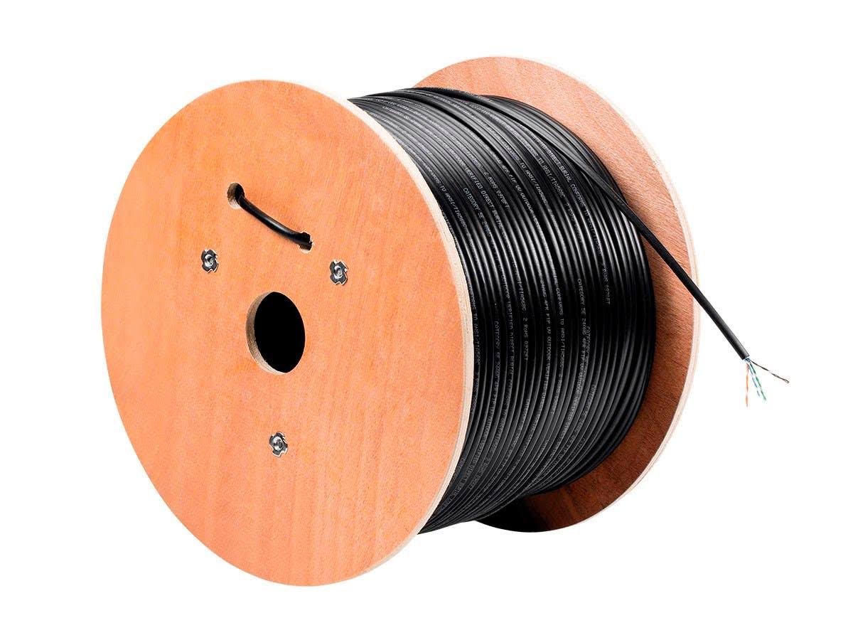1000ft Cat5e Bulk Bare Copper STP 24AWG Outdoor Direct Burial Solid Cable C824083