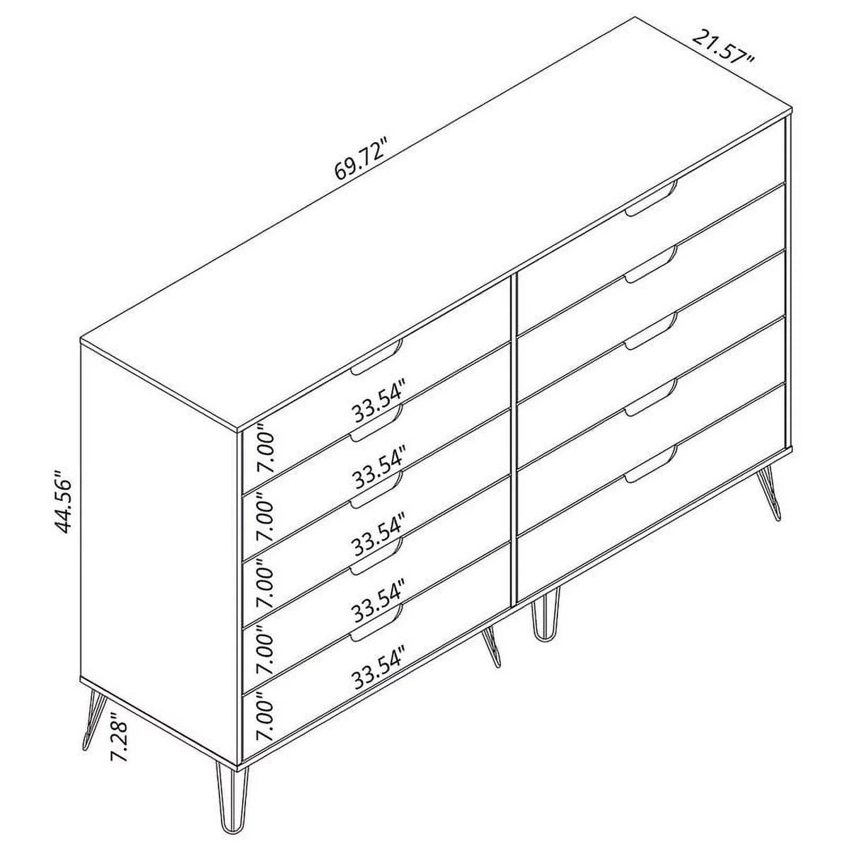 10 Drawer Contemporary Wood Dresser N20857