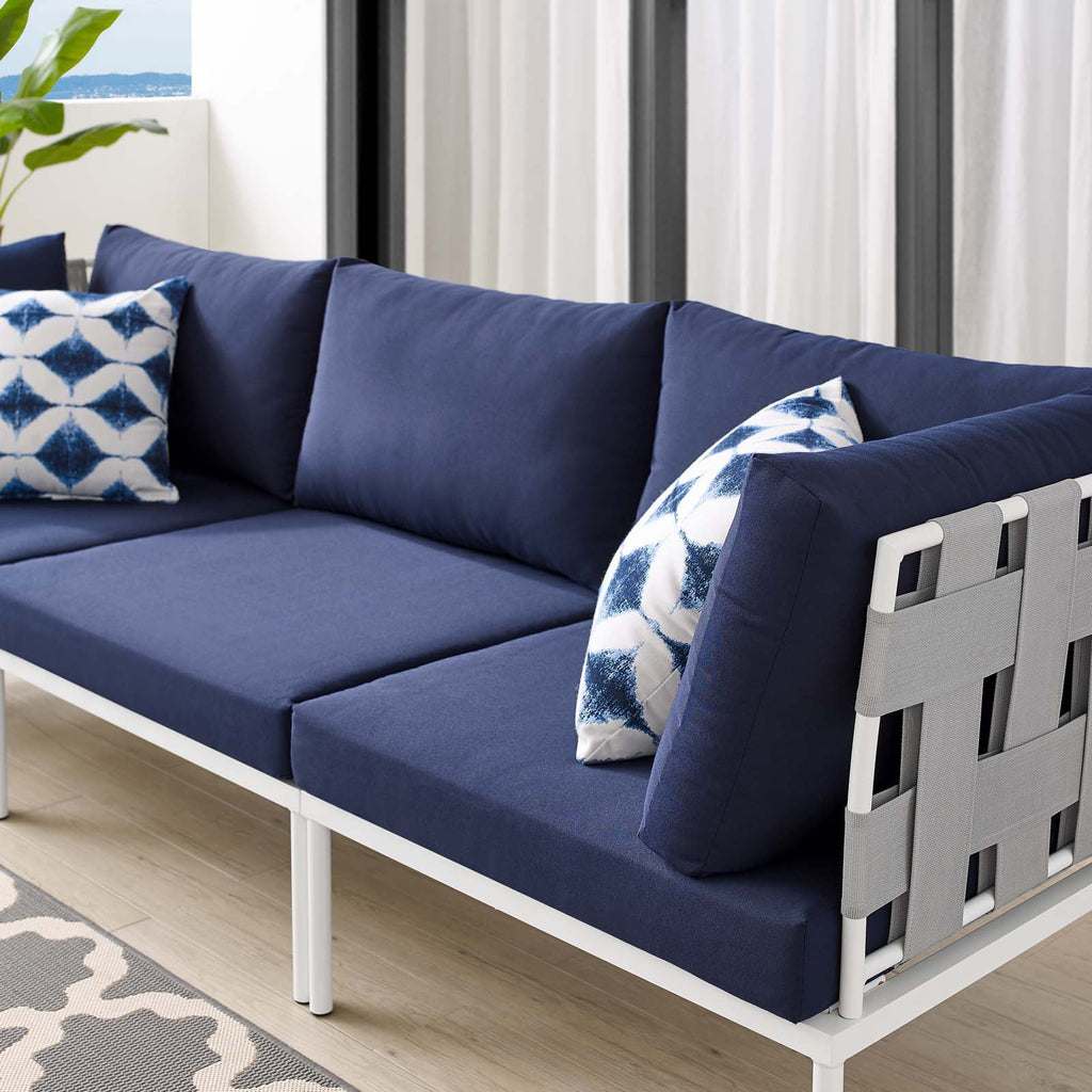 Grey Blue Navy Modern Outdoor Lounge Sofa O20043