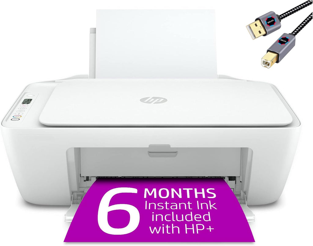 White Wireless Inkjet All-in-One Printer with Printer Cable D5948