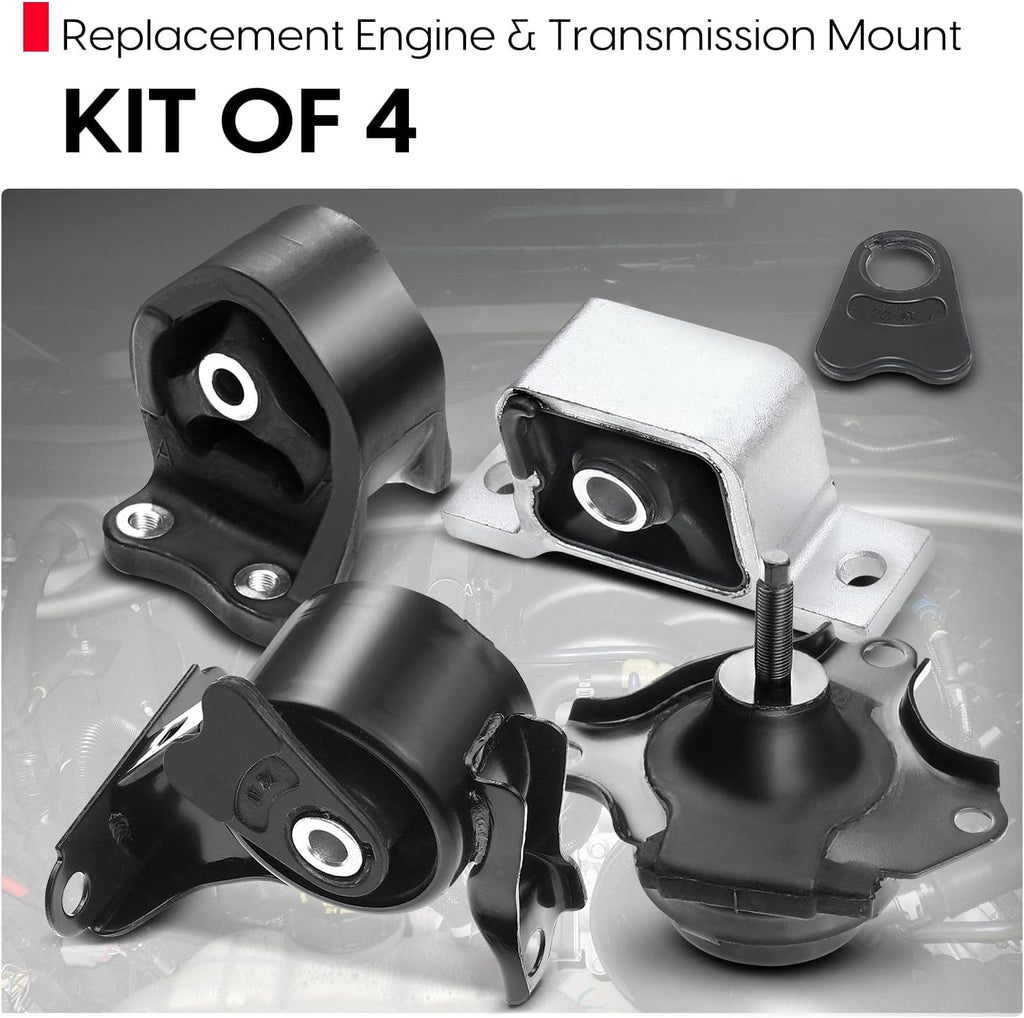 Engine Motor and Transmission Mount Kit Compatible with Honda CR-V 2002-2006 L4 2.4L Automatic Transmission 4 PCS C55017
