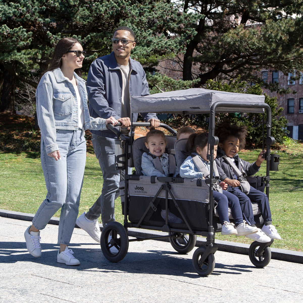 Grey 4 Seater Stroller Wagon V6810