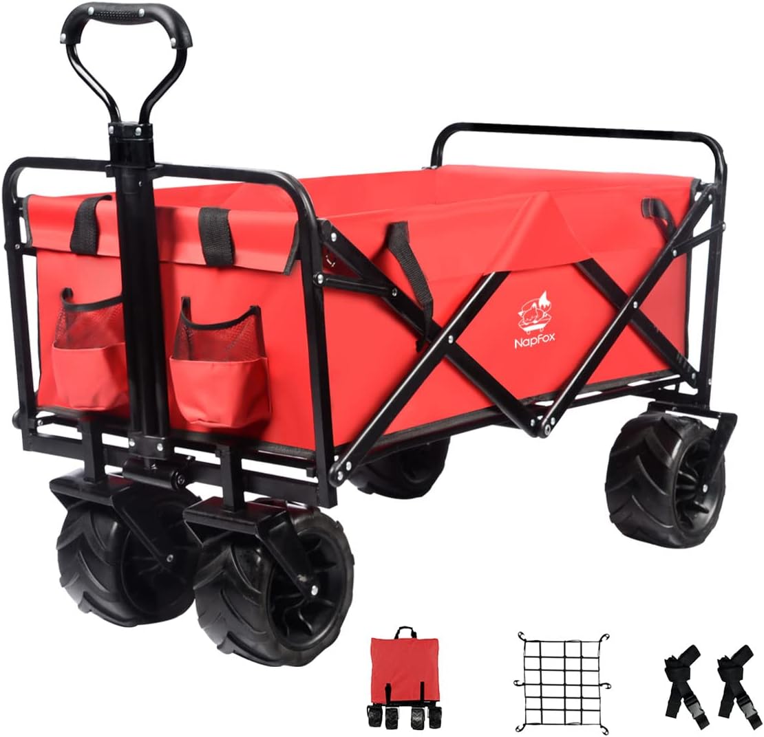Black Heavy Duty Folding Utility Cart with Adjustable Handle Z61671