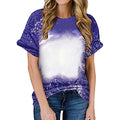 Plus Size Bleached Blank Print Loose Round Neck T-Shirt I593