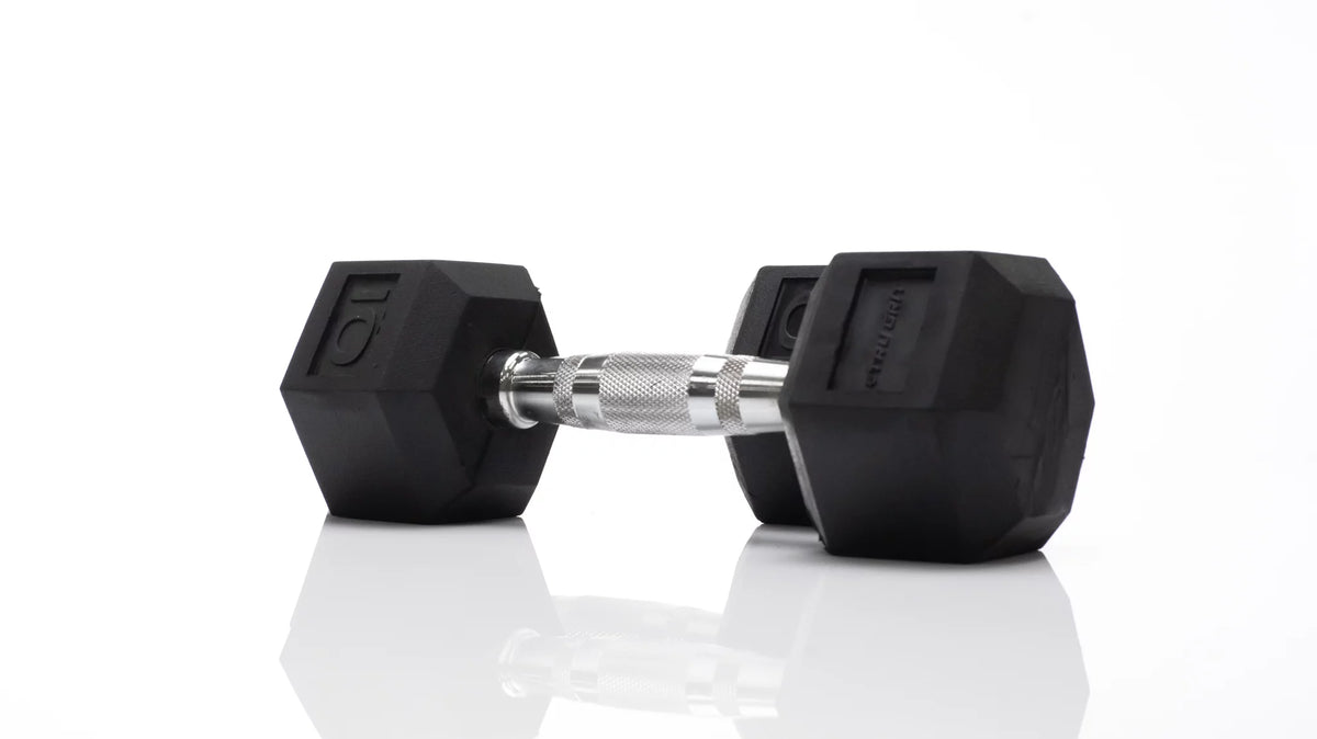 10lb Black Rubber Hex Dumbbell Pair Y930520
