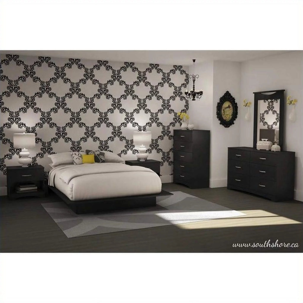 3-Piece Set with 2-Drawer Storage Platform Bed and 2 Nightstands Q674415