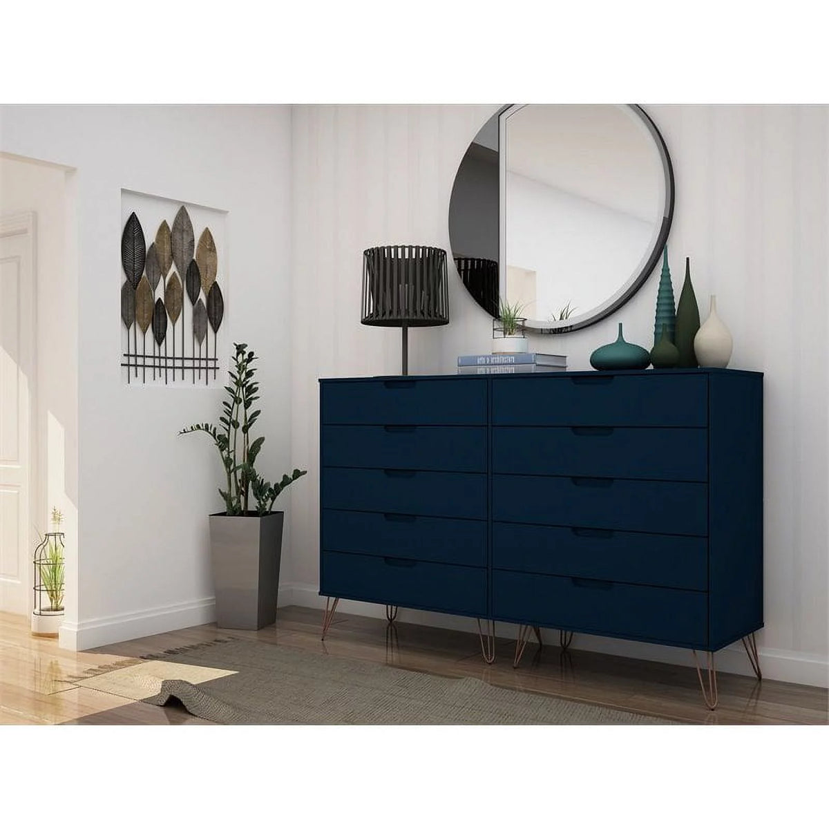 10 Drawer Contemporary Wood Dresser N20857