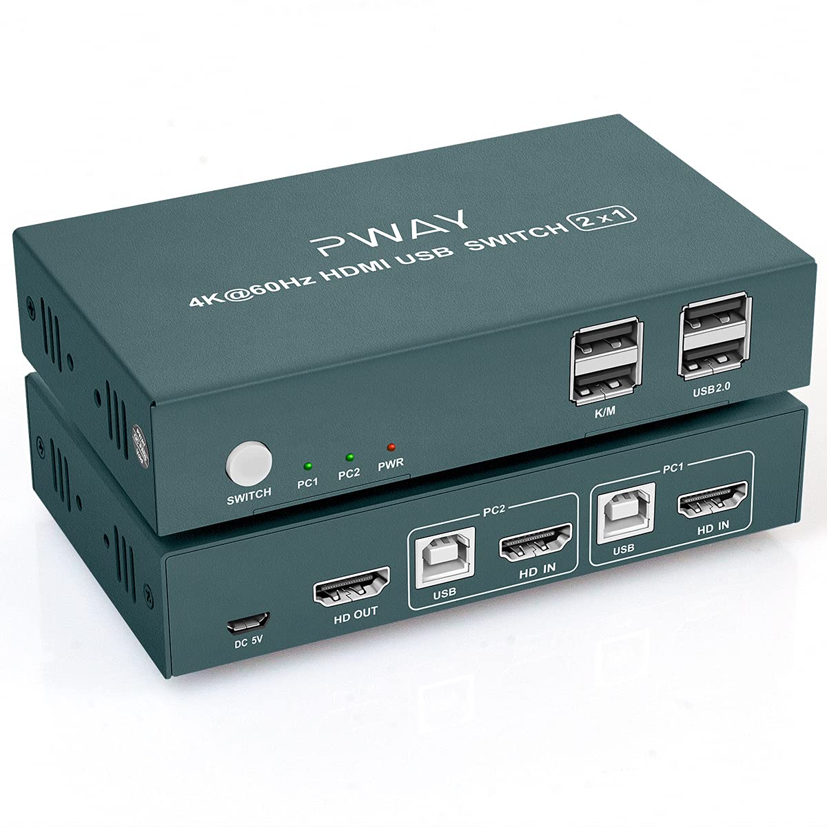 KVM Switch HDMI 2 Port, 4K@60Hz with 2 USB 2.0 Hub T37423