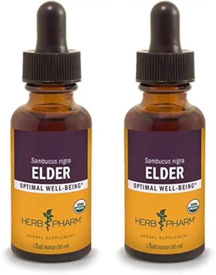 Certified Organic Elder Liquid Extract 1 Ounce Pack of 2 J6005