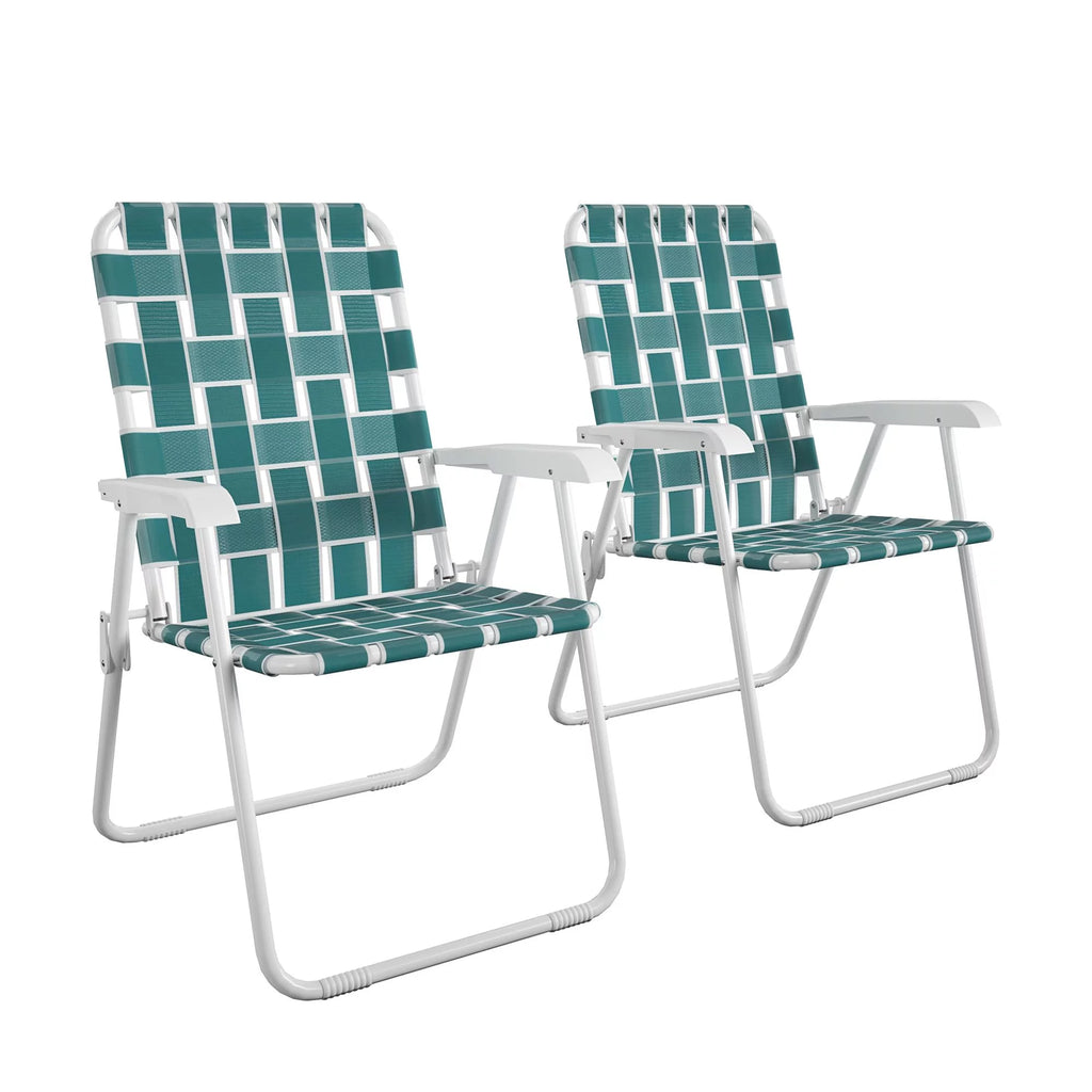 Folding Lawn Chairs 2-Pack Teal E1755