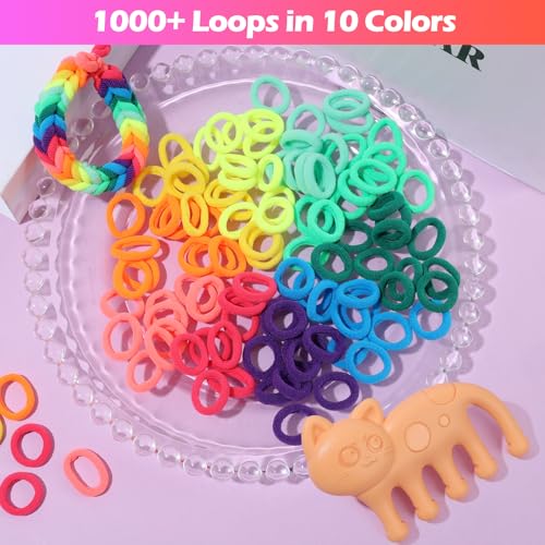 Bracelet Making Kit with 1000+ Elastic Cloth Rubber Bands P4926