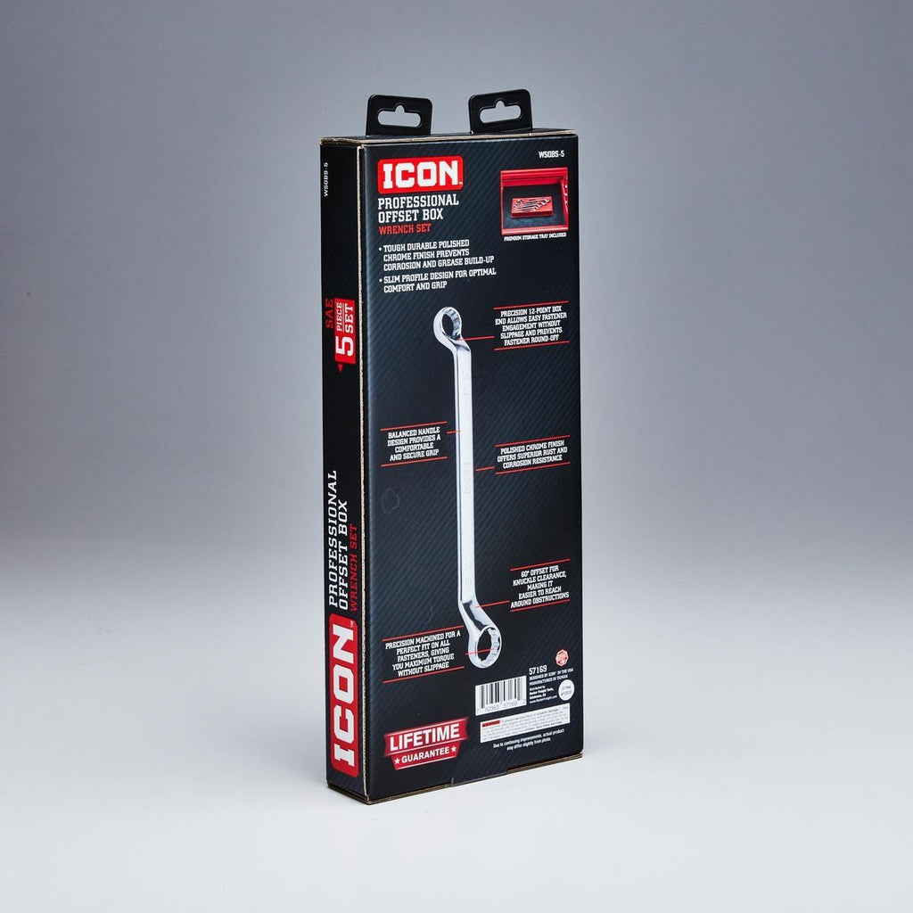 5 Piece SAE Offset Box Wrench Set V629