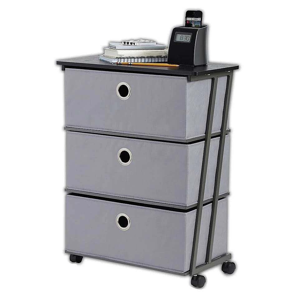 Grey 3-Drawer Storage Cart C3199