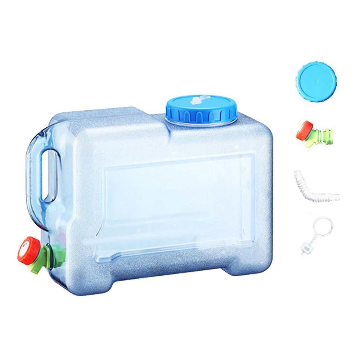 Transparent Blue 12 Liters Portable Water Container with Faucet V550839