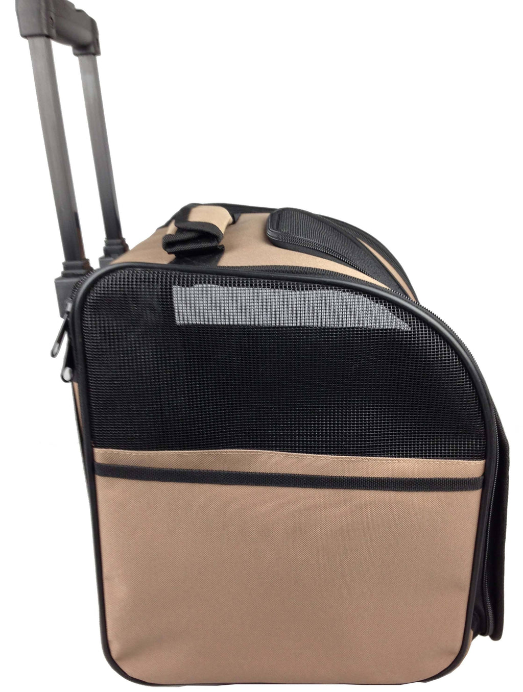 Brown Wheeled Travel Pet Carrier D4372