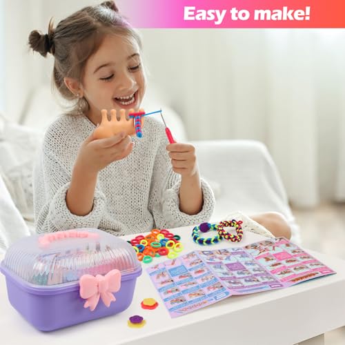 Bracelet Making Kit with 1000+ Elastic Cloth Rubber Bands P4926