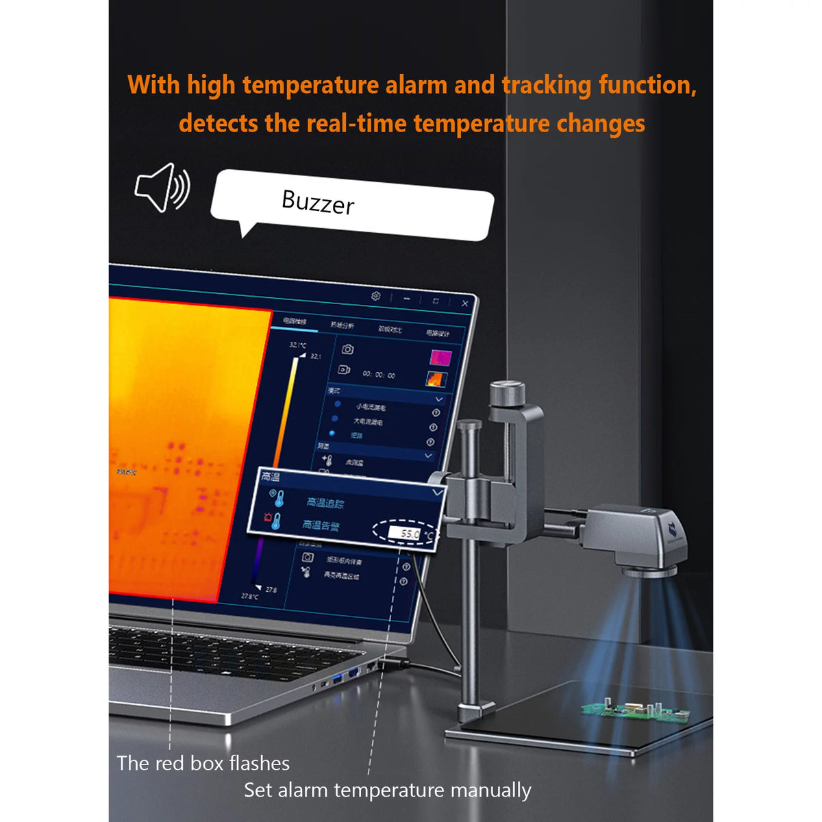 PCBA Thermal Analyzer 260x200 Circuit Board Infrared Thermal Imaging J817