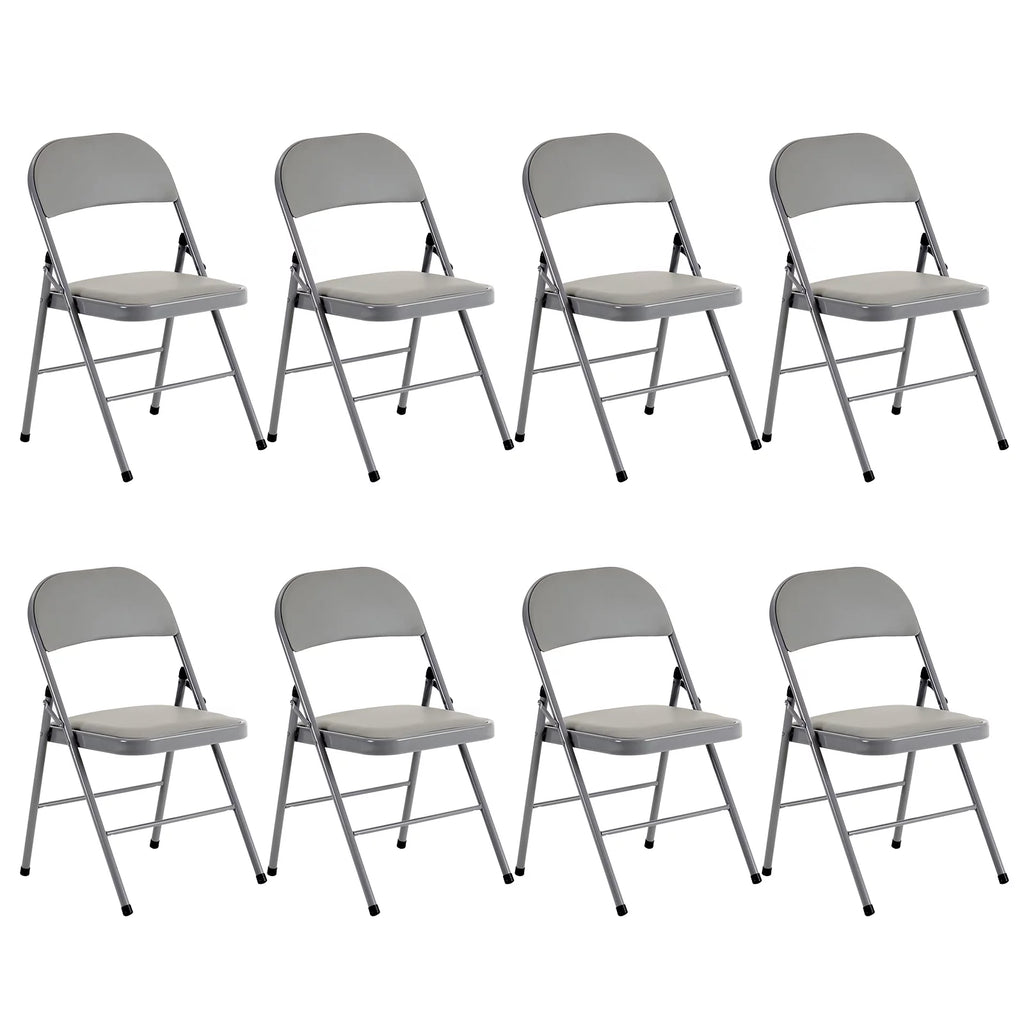 6 Pack Black Folding Chairs Cushioned Padded Seat Metal Frame Z4837