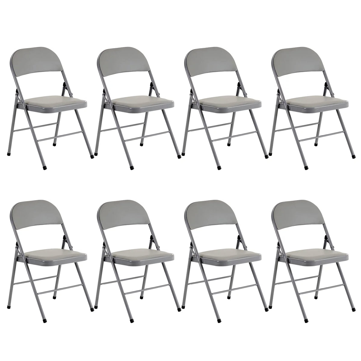 6 Pack Black Folding Chairs Cushioned Padded Seat Metal Frame Z4837