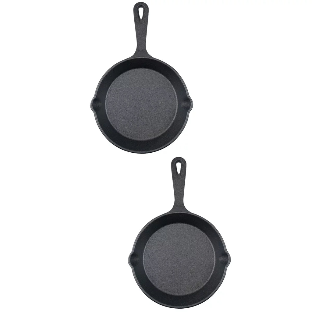 2pcs Mini Cast Iron Skillet Non-stick Frying Pan B1141