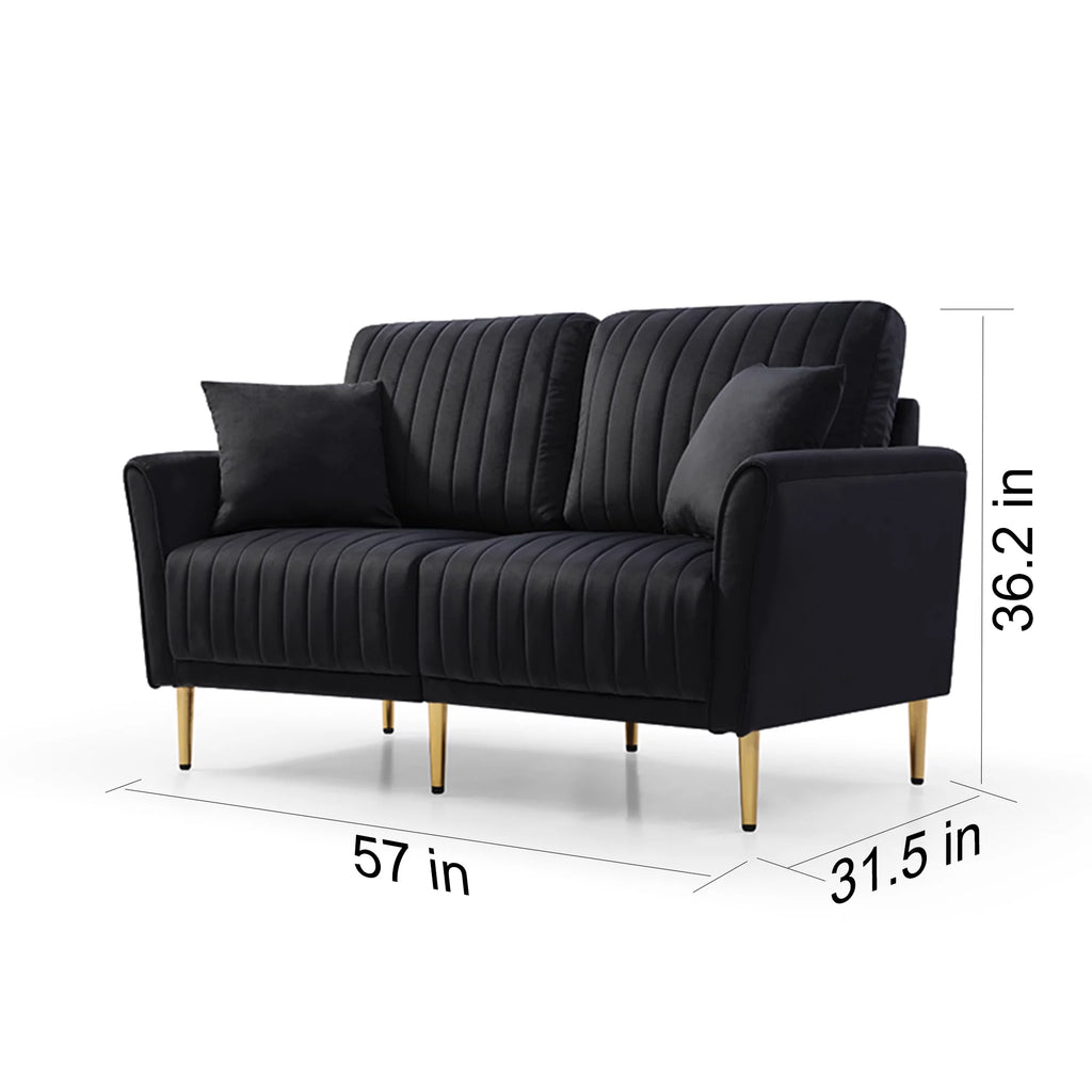 Black Velvet Loveseat R14771