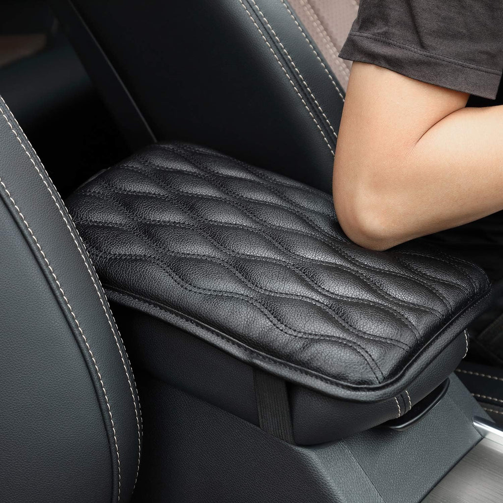 Universal Center Console Cover Waterproof Armrest Pad Protector (Black) (Red) U967035