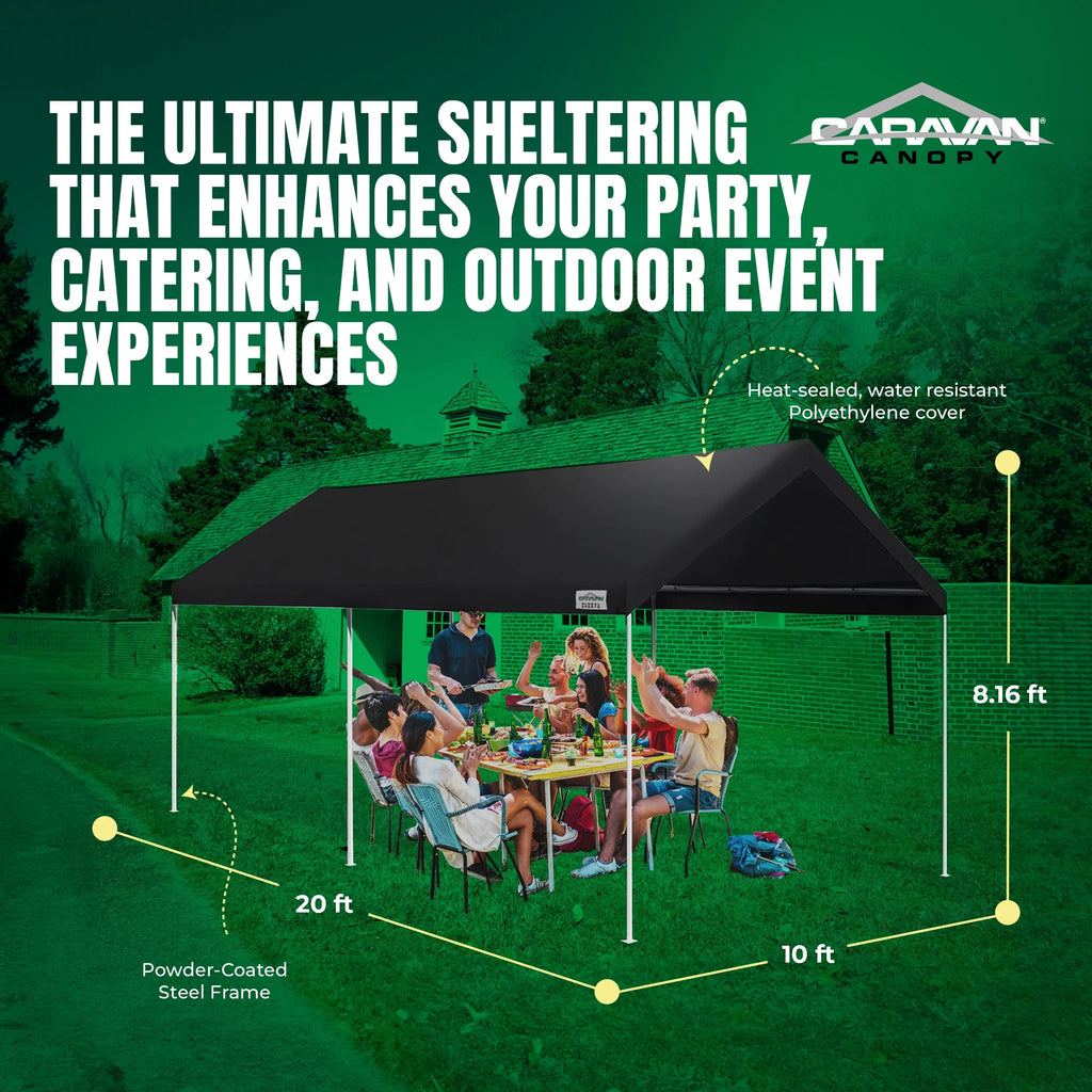 10x20 Straight Leg Instant Canopy Tent Set, Black R232241