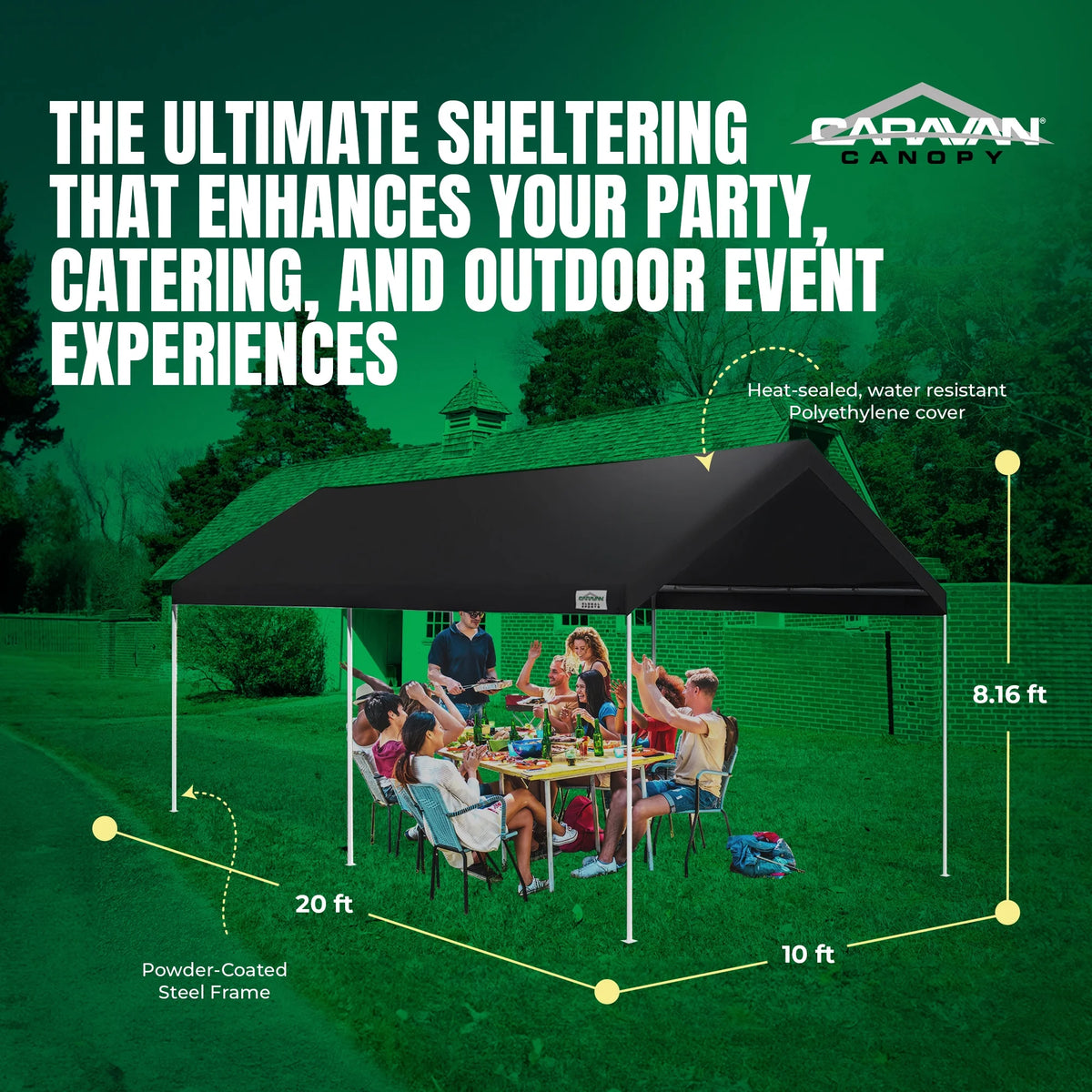 10x20 Straight Leg Instant Canopy Tent Set, Black R232241