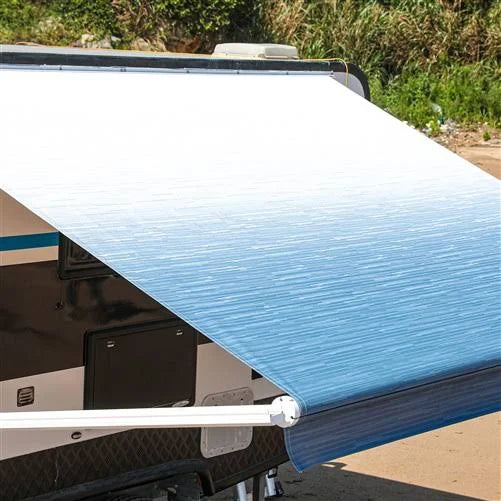 Motorized Retractable RV/Patio Awning - 13 x 8 Feet - Blue Fade C988030