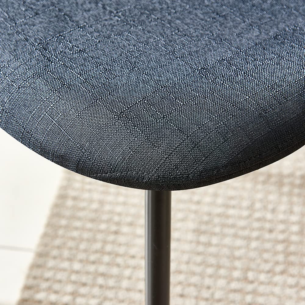 Black Fabric Upholstered Side Chairs Set of 4 with Metal Legs W3005