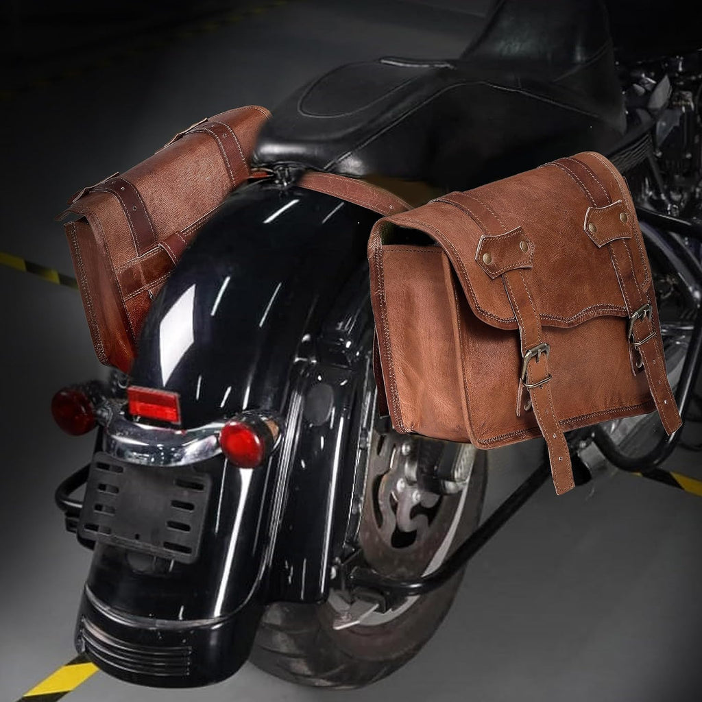 Leather Motorcycle Saddlebags (Set of 2) M684139
