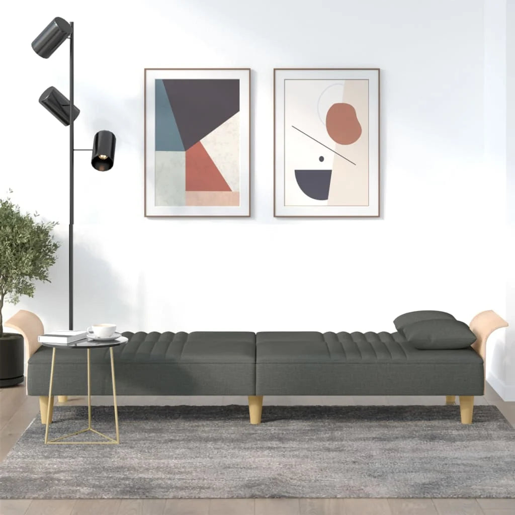Dark Gray Fabric Sofa Bed with Armrests G6190