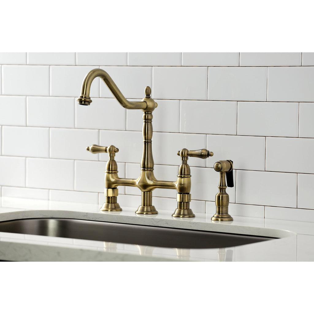 Kitchen Bridge Faucet with Brass Sprayer V194033