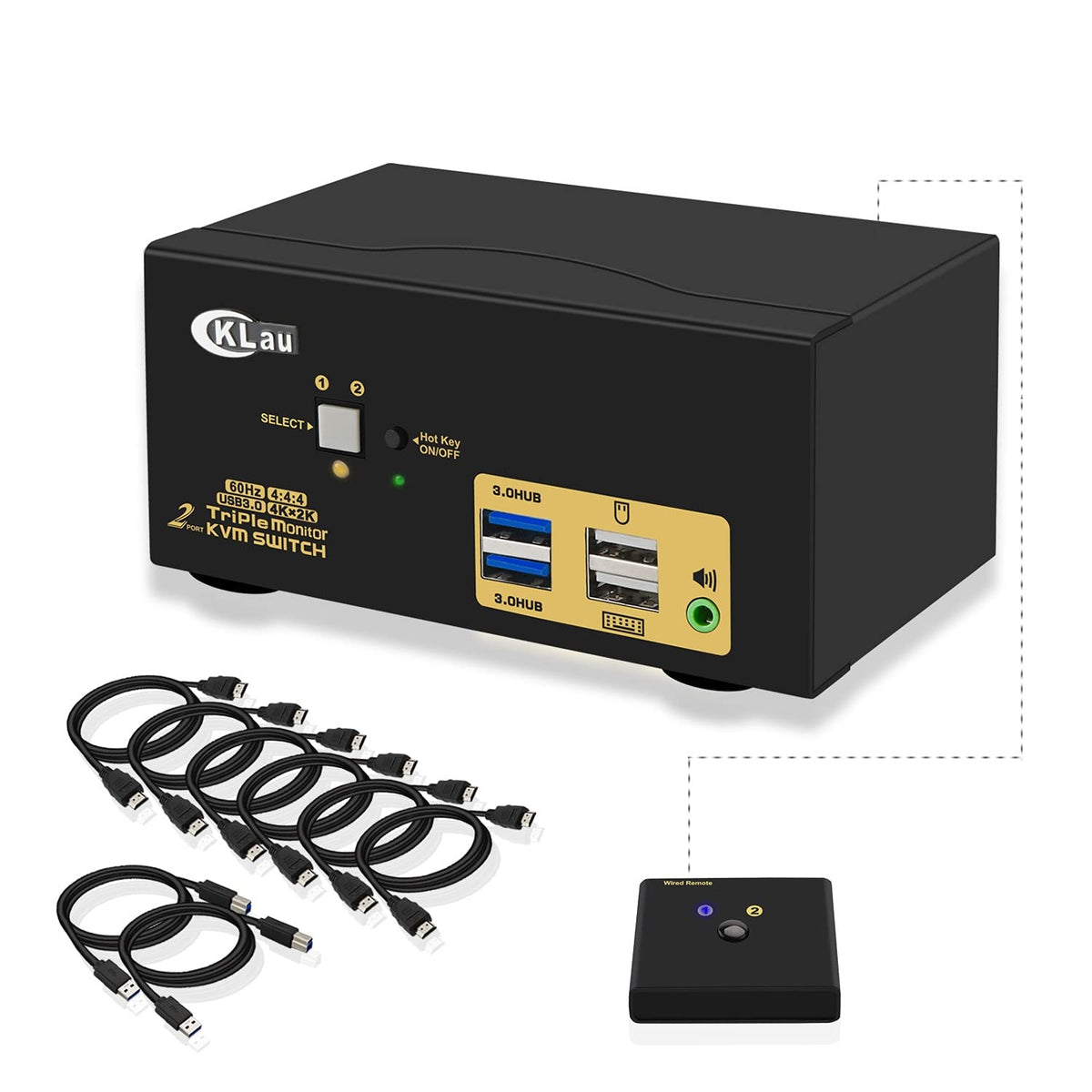 4 Port HDMI 2.0 USB 3.0 KVM Switch with Cables Y1837