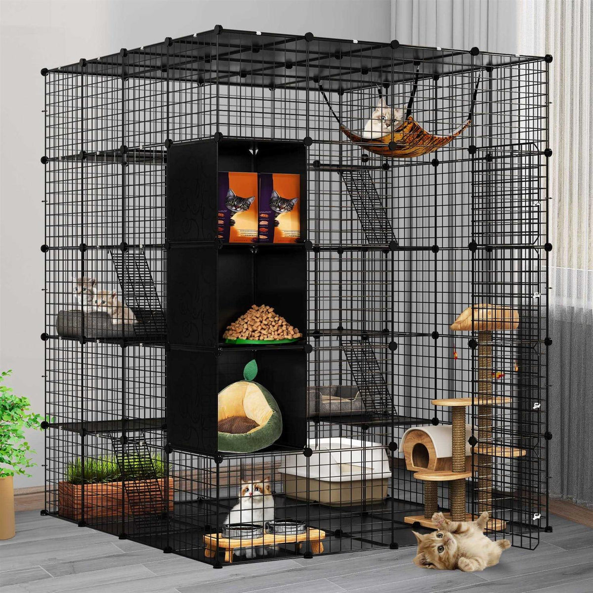Large 5-Tier Cat Cage with Hammock P415111