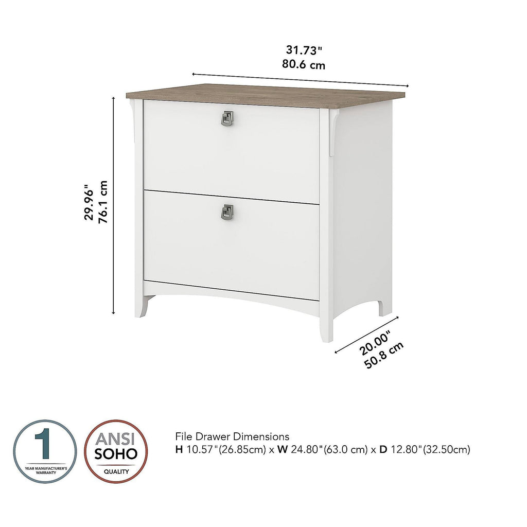 White 2 Drawer Lateral File Cabinet Z573294