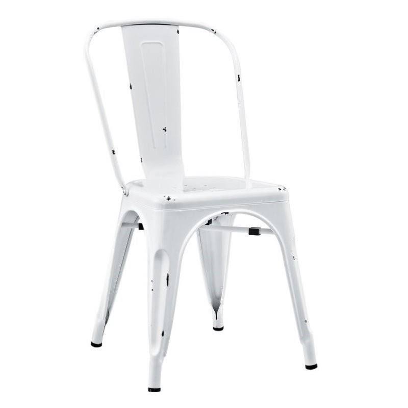 Antique White Metal Cafe Chair W173059