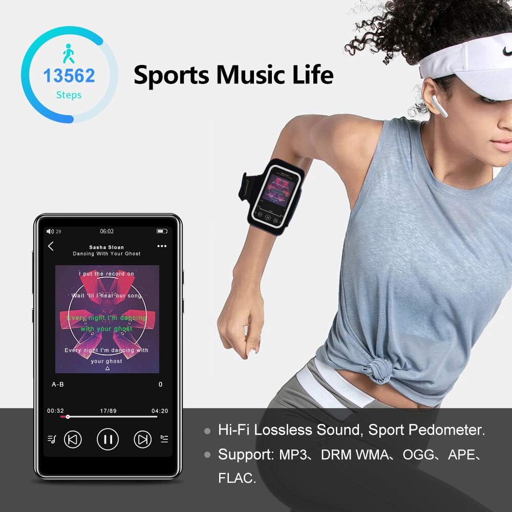 16GB Bluetooth MP3 Player with Touchscreen, FM Radio, Micro SD Slot, Headphones + Case, Pack of 2 Q891