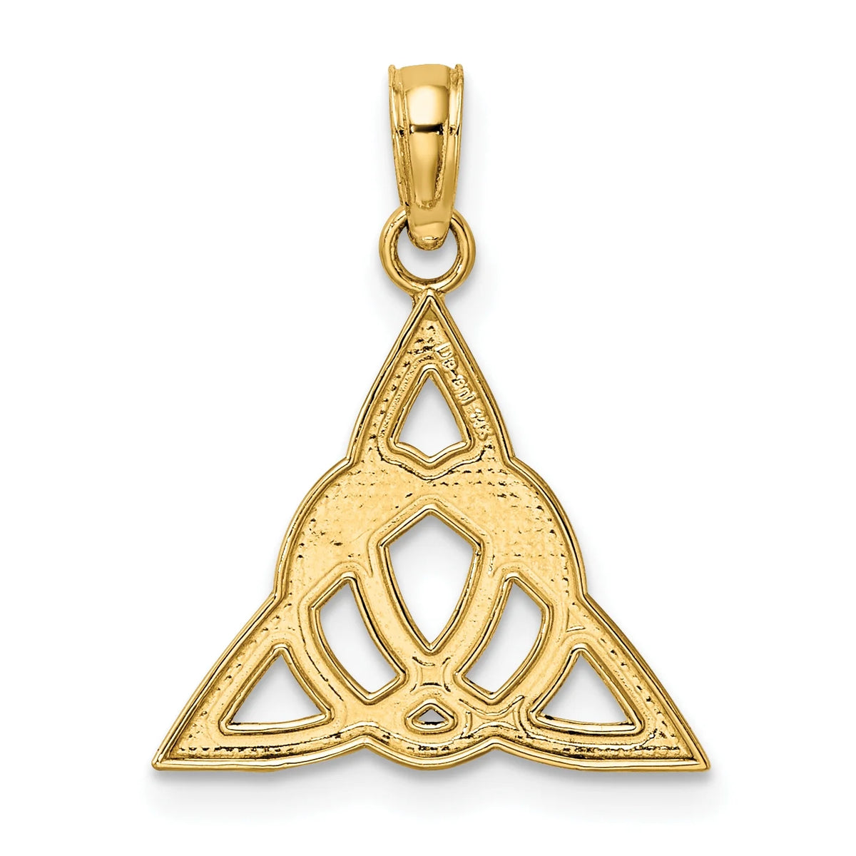 14K Yellow Gold Celtic Trinity Knot Pendant Charm with Rope Chain Necklace 18'' O84795