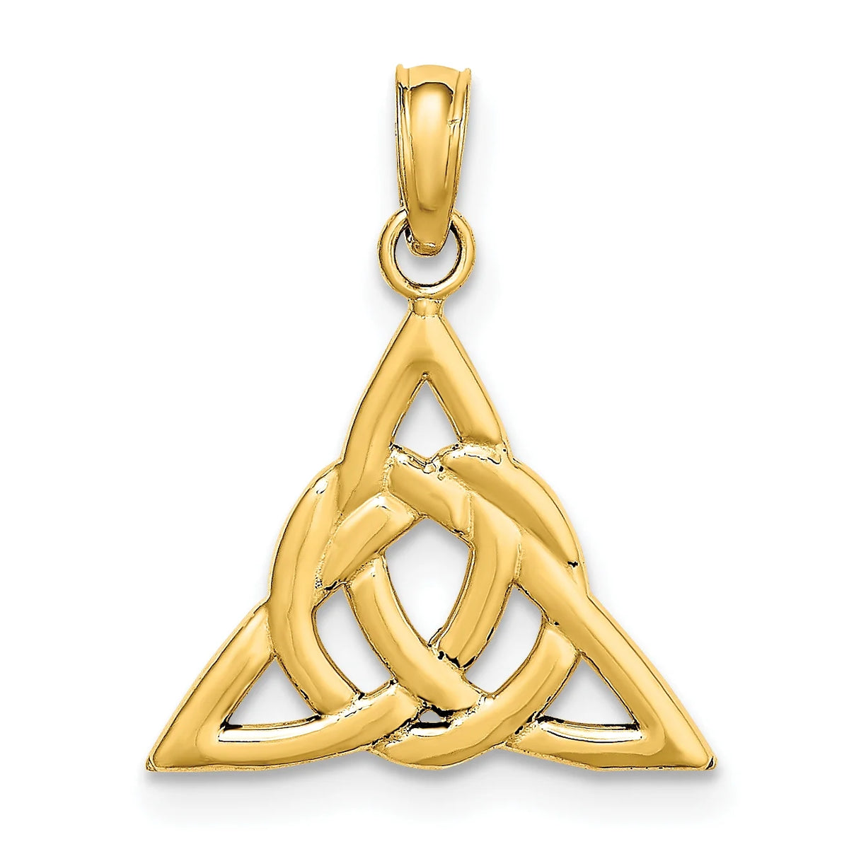 14K Yellow Gold Celtic Trinity Knot Pendant Charm with Rope Chain Necklace 18'' O84795