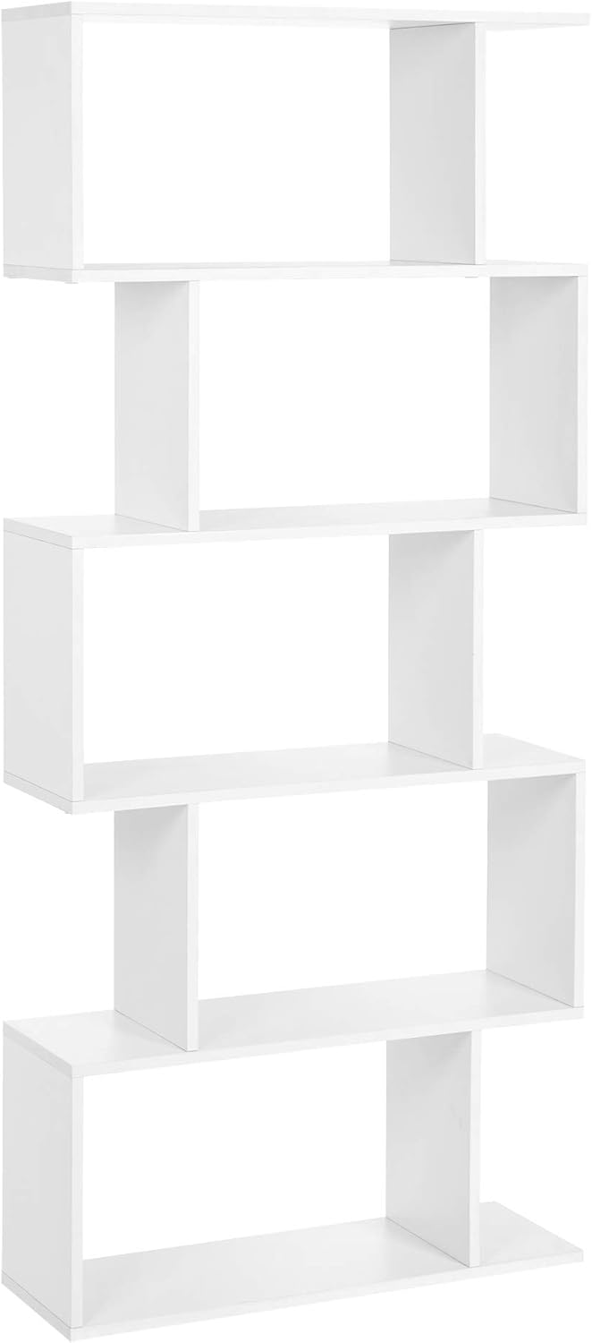 White 5-Tier Wooden Bookcase C9627