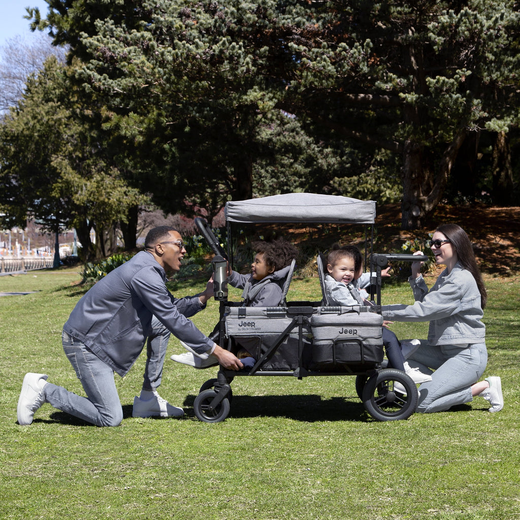 Grey 4 Seater Stroller Wagon V6810