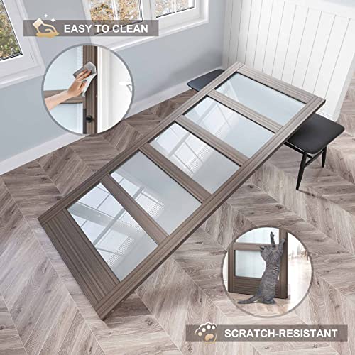 36x84 Inch Glass Sliding Barn Door with Hardware Kit W279282
