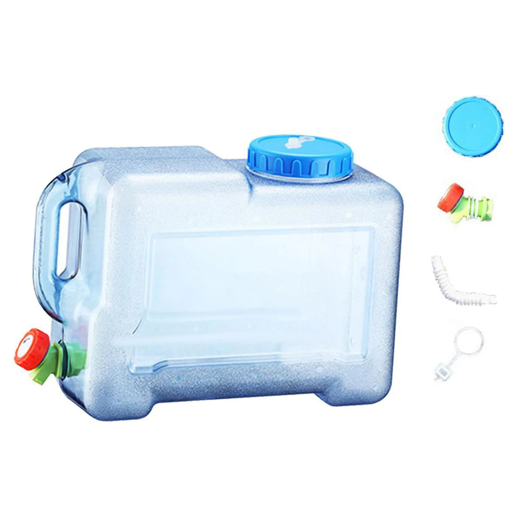 Transparent Blue 12 Liters Portable Water Container with Faucet V550839