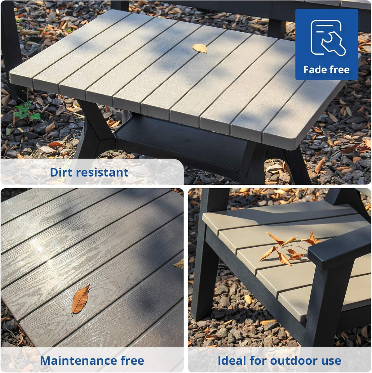 4 Pieces Resin Outdoor Furniture Set with Loveseat, 2 Chairs, Coffee Table L4452