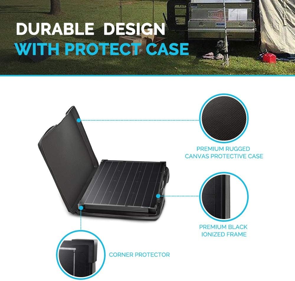 100 Watt 12 Volt Monocrystalline Portable Foldable Solar Panel Suitcase V11324