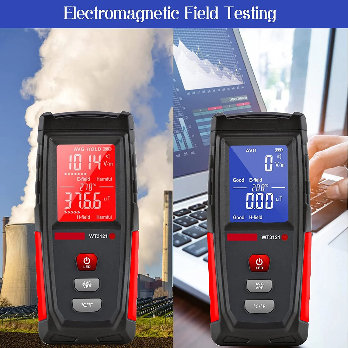 Rechargeable Digital Electromagnetic Field Radiation Detector S97098