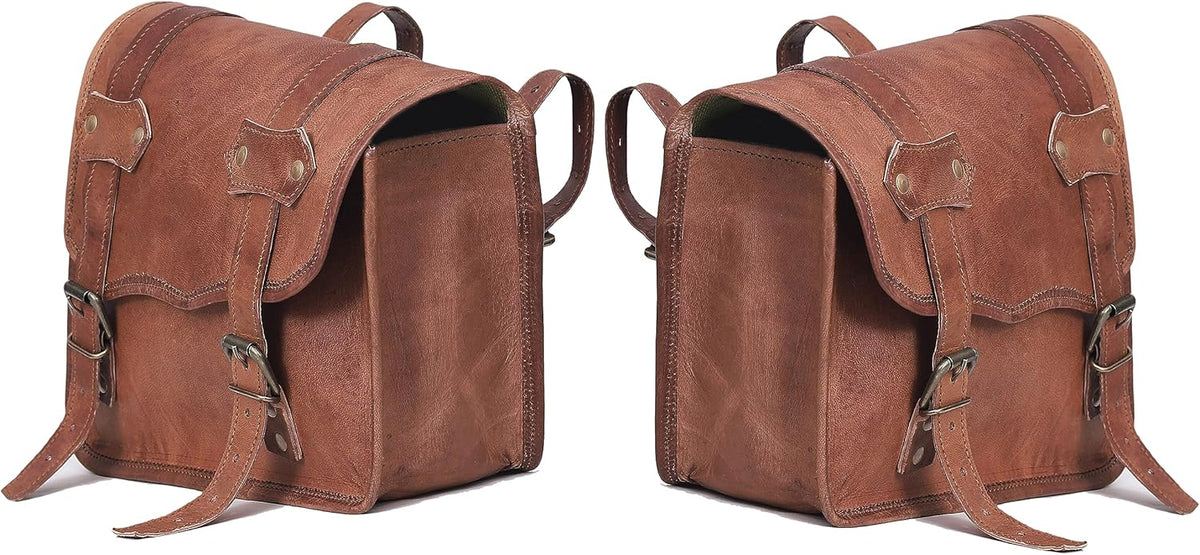 Leather Motorcycle Saddlebags (Set of 2) M684139