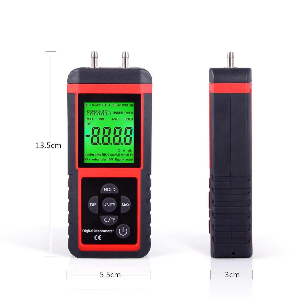 Digital Air Pressure Meter Differential Pressure Gauge H2651