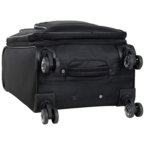 Black 20-Inch Lightweight Softside Expandable 8-Wheel Spinner Luggage K100